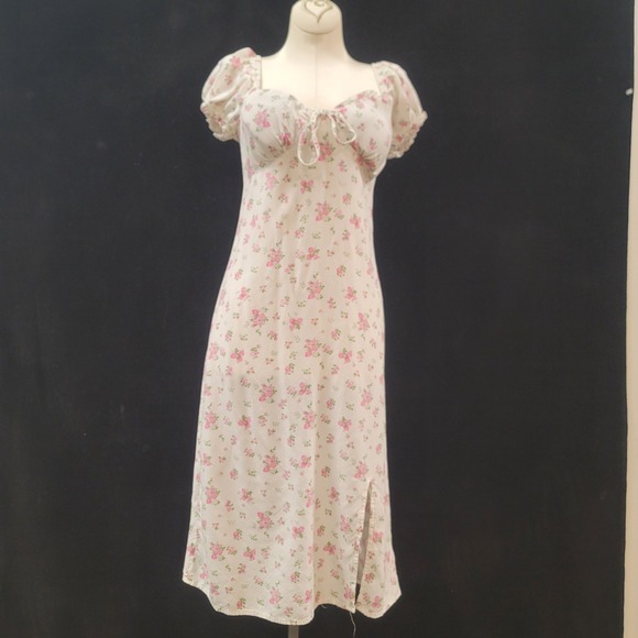 No Boundaries Dresses & Skirts - Babydoll Milkmaid Dress Size XS Coquette Dainty Floral Cottagecore Side Slit